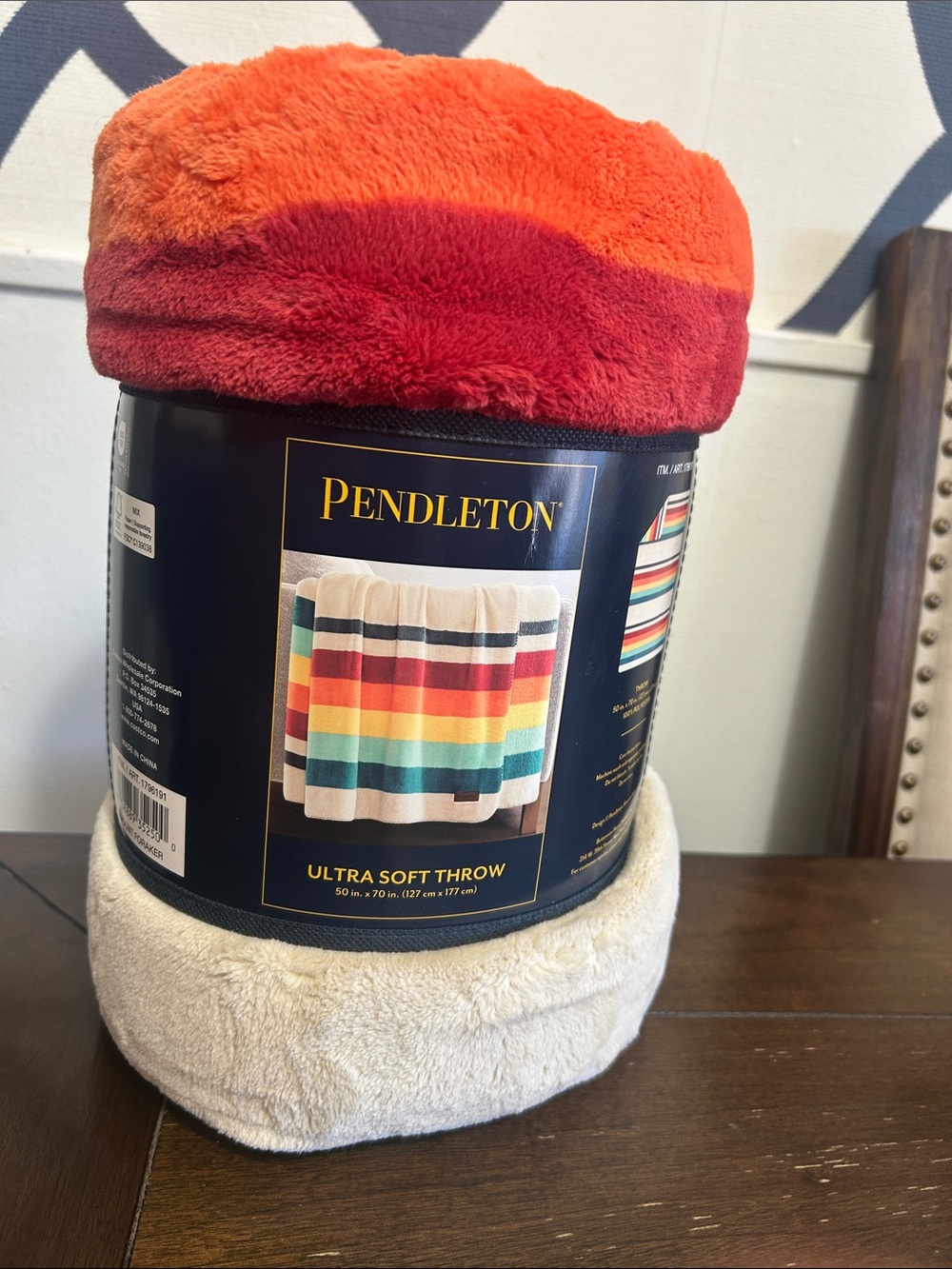 Pendleton Ultra Soft Throw Blanket Mount Foraker Stripe 50x70 Multi Color NEW